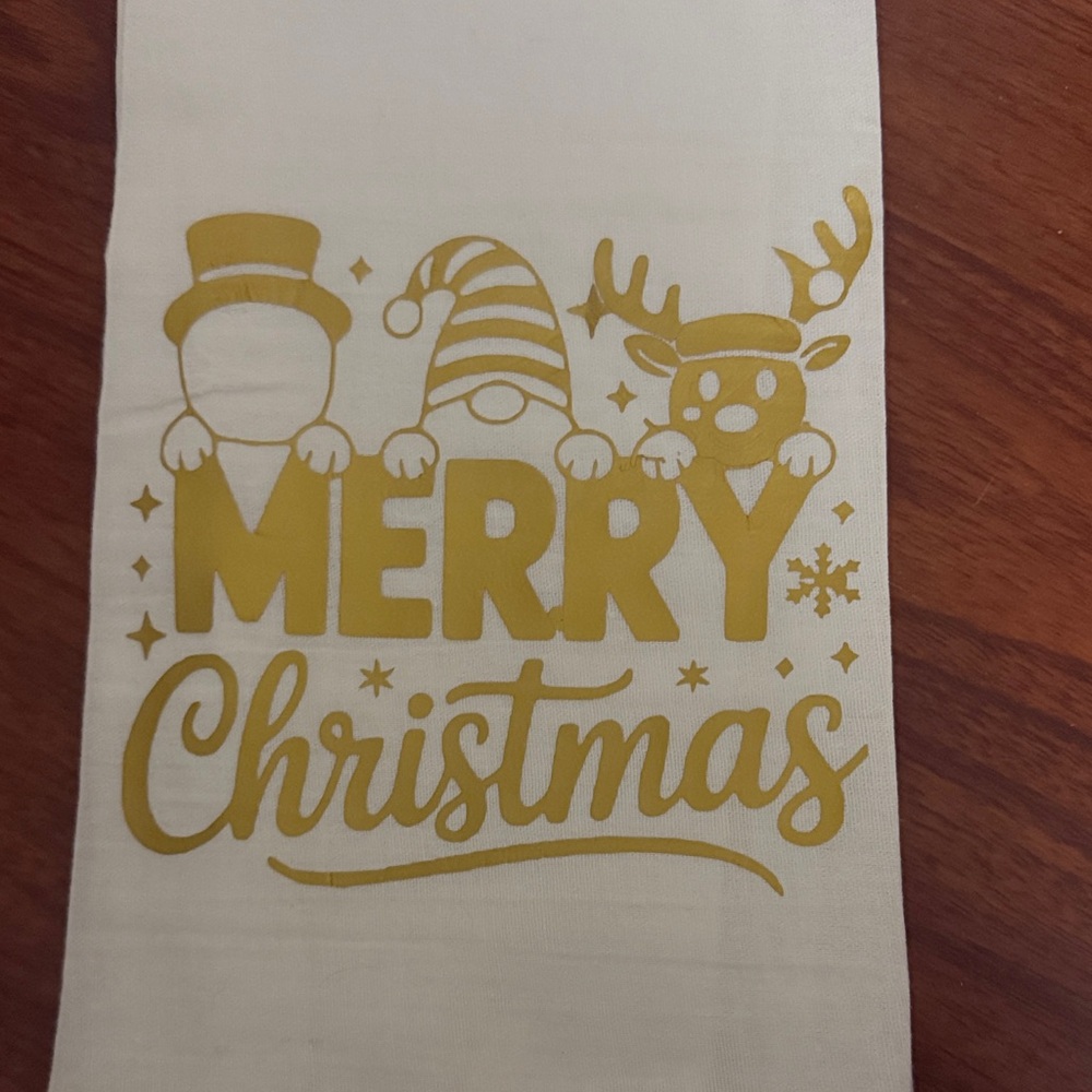 Gold and White Christmas Towel